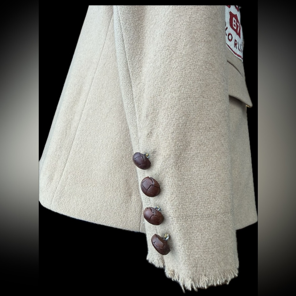 Vintage Lauren Ralph Lauren Angora-Wool Varsity Crest Blazer - Size 8 w/patches - Picture 7 of 16